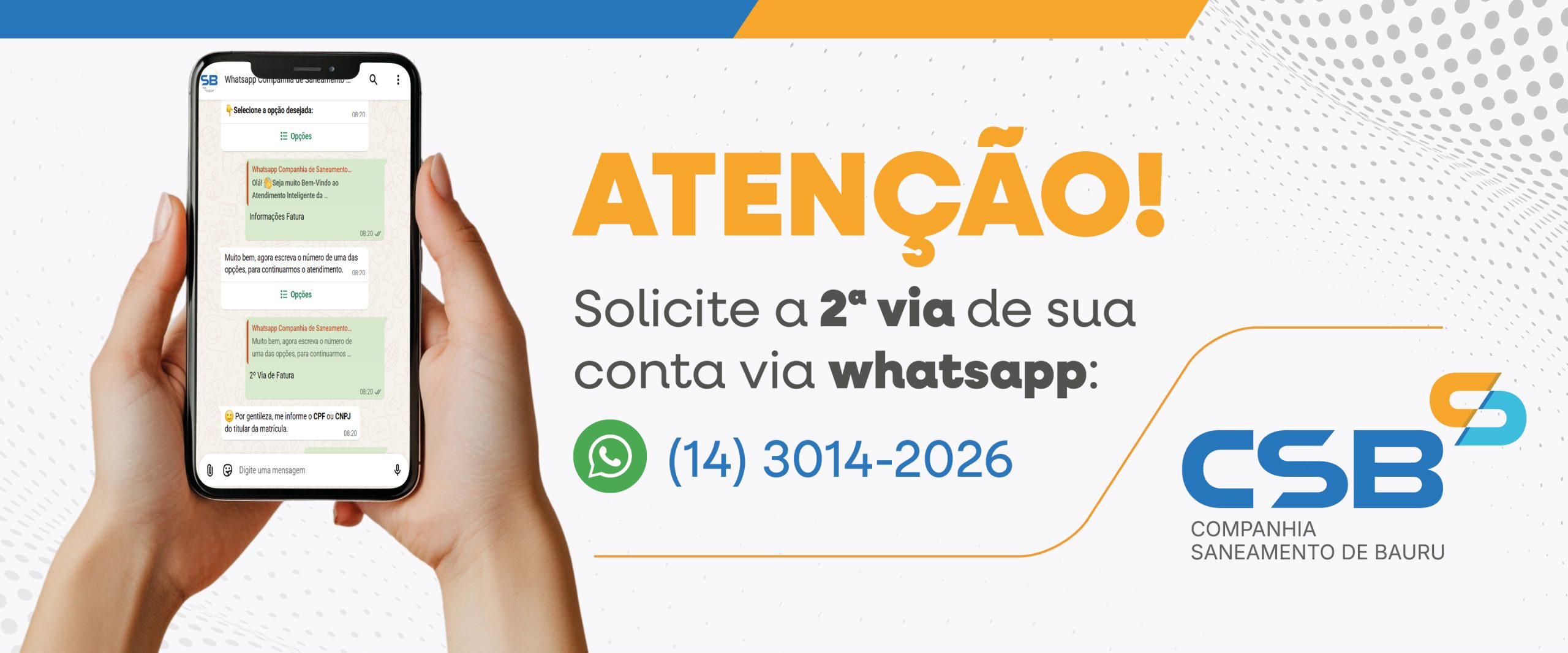 Emita a segunda via da sua conta